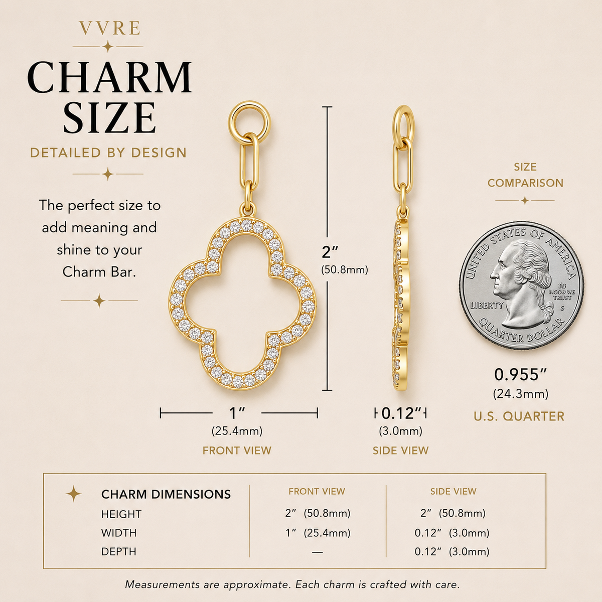 Gilded Glow | Pavé Quatrefoil Charm