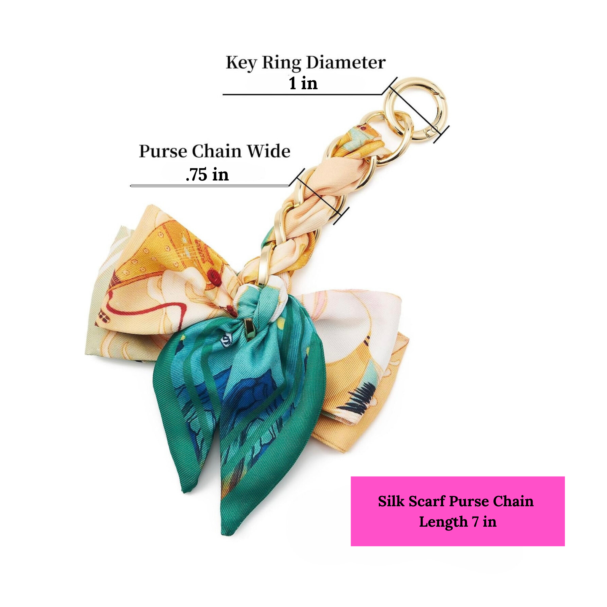 Bow Ribbon Bag Charm- Multi