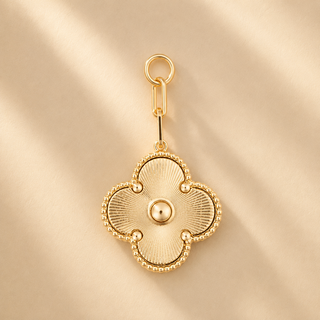 Golden Era | Textured Gold Quatrefoil Charm