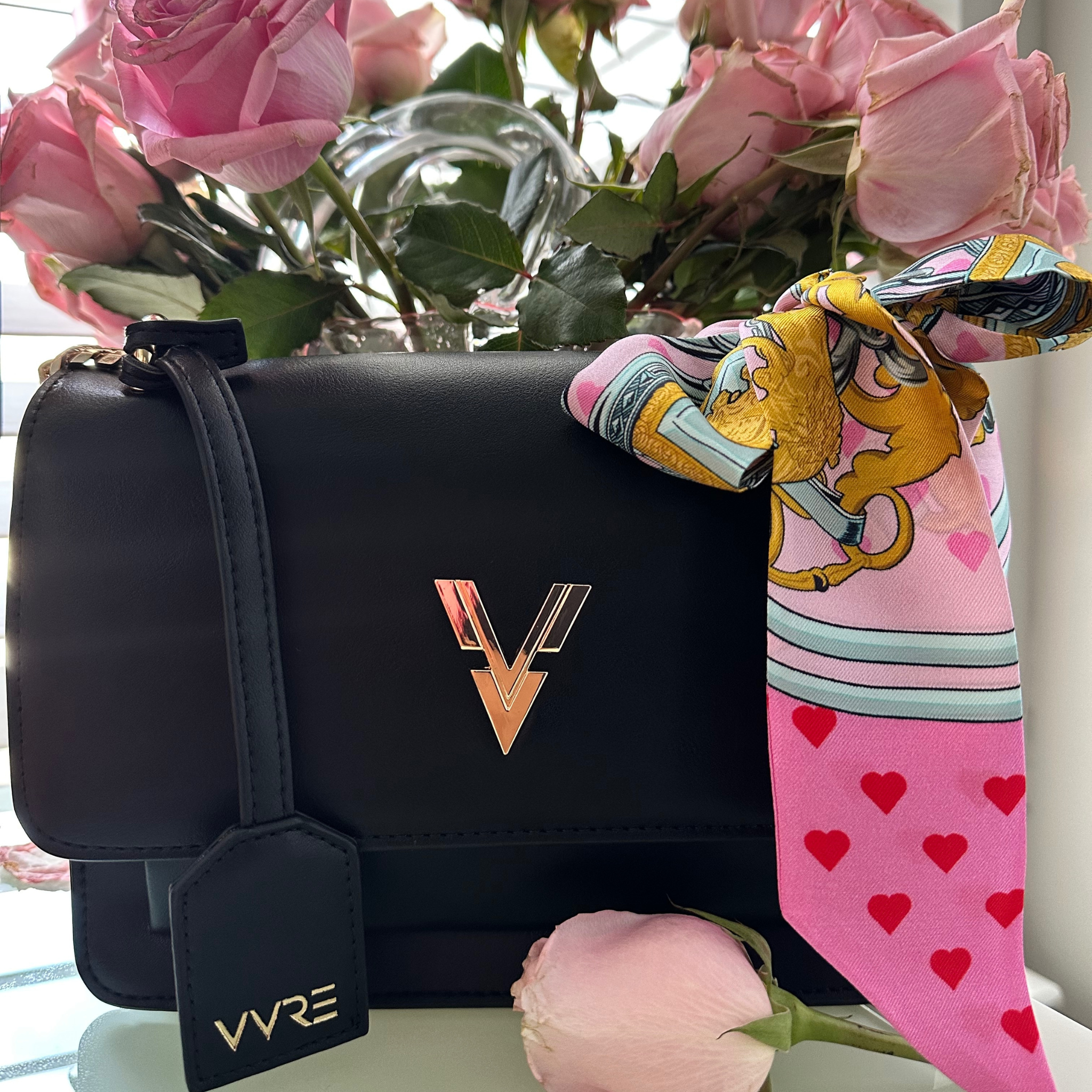 Twilly Scarf – Pink Heart & Gold Baroque