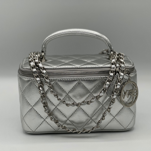Makenzi Leather Vanity - Platinum
